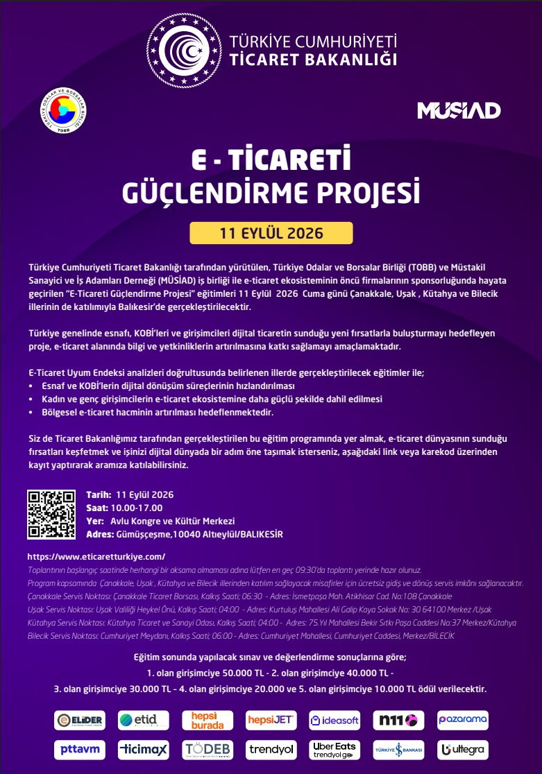 E - TİCARETİ GÜÇLENDİRME PROJESİ Banner